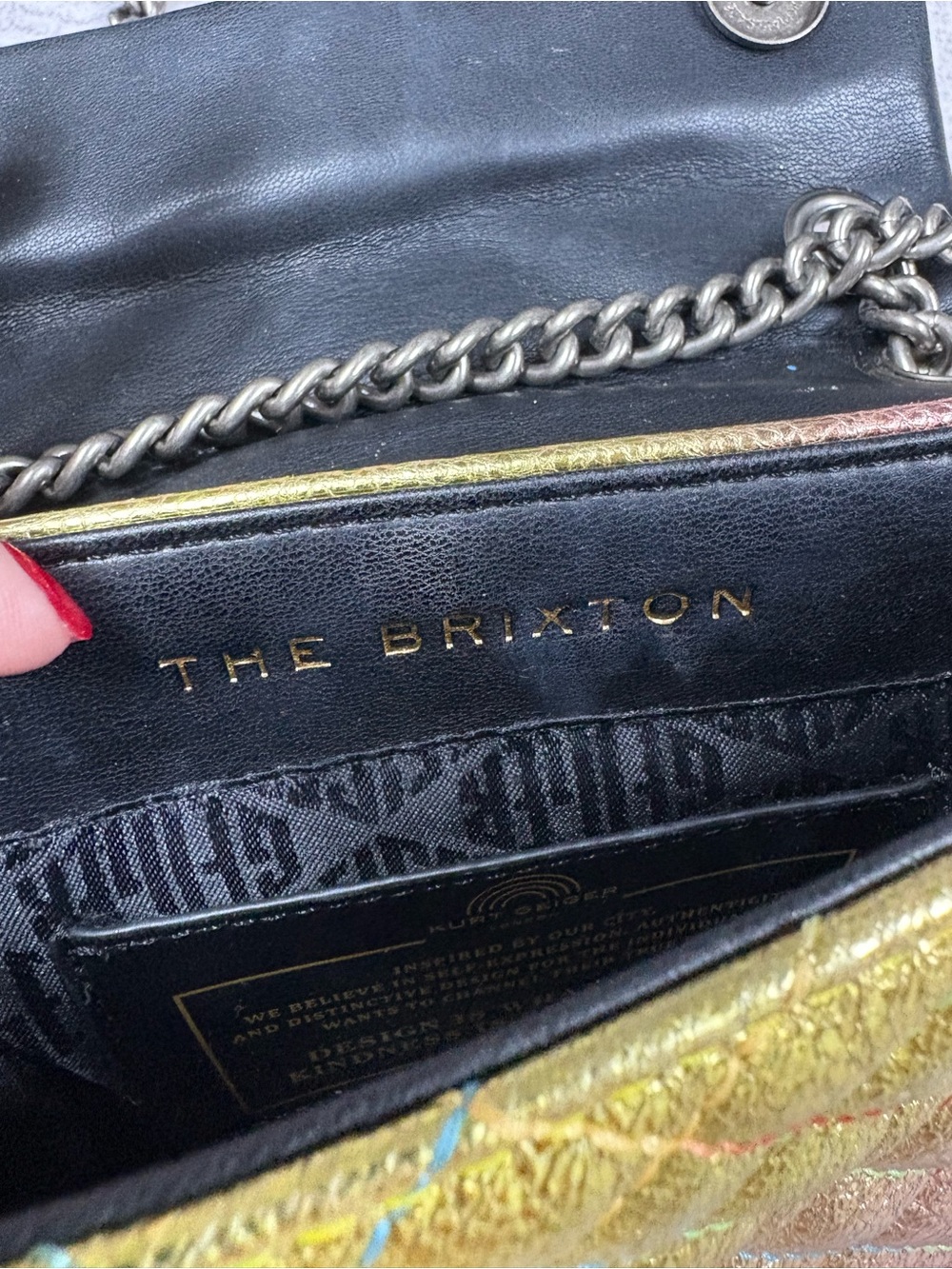 Kurt Geiger London Brixton Lock Flap Shoulder Bag Rainbow Metallic Ombré Y2K - Picture 15 of 15